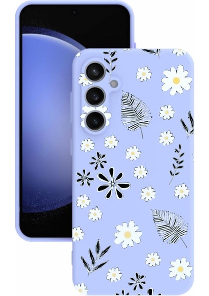 Luxury Samsung galaxy S23 Fe Uyumlu Kamera Korumalı ve Tasarımlı Lila Renk R Kalite Silikon Kılıf 1 Adet