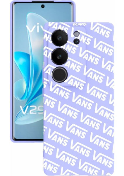 Luxury V29 Uyumlu Baskılı ve Kamera Korumalı Lila Renk Silikon Kılıf 1 Adet