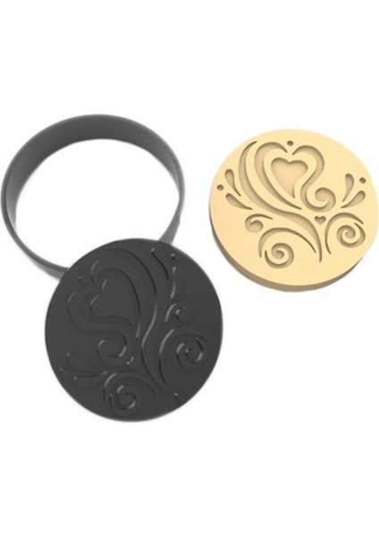 Luxury Kesici & Damga Set Kalp Desenli Yuvarlak 1 Adet