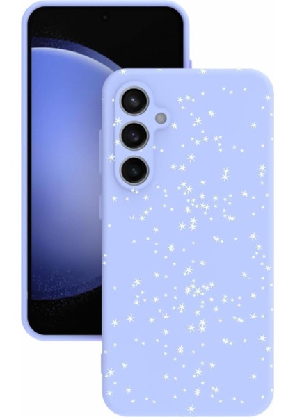 Luxury Samsung Galaxy S23 Fe Baskılı ve Kamera Korumalı Lila Renk Silikon Kılıf 1 Adet