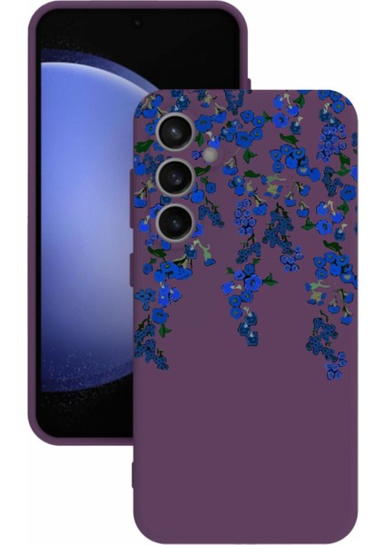 Luxury Galaxy S23 Fe Uyumlu Kamera Korumalı ve Tasarımlı Mor Renk R Kalite Silikon Kılıf 1 Adet