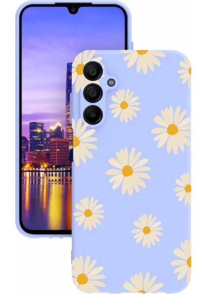 Luxury Samsung Galaxy A15 Kamera Korumalı ve Tasarımlı Lila Renk Silikon Kılıf 1 Adet