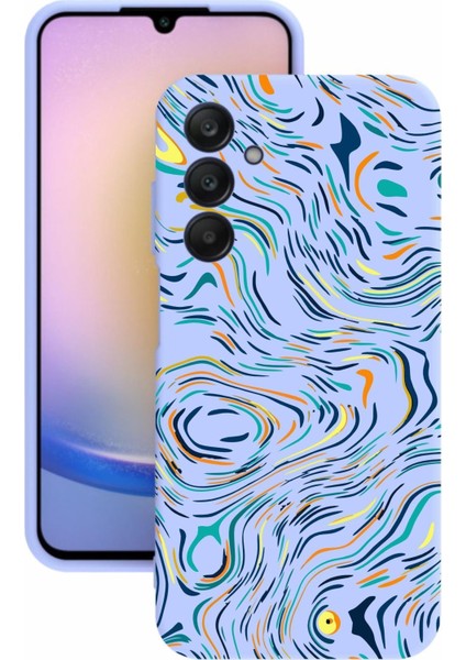 Luxury Samsung galaxy A25 Uyumlu Kamera Korumalı ve Tasarımlı Lila Renk Silikon Kılıf 1 Adet