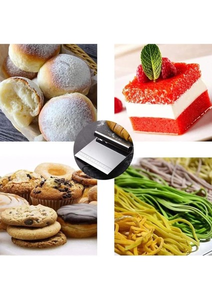 Luxury Paslanmaz Çelik Hamur Kesici ve Kazıyıcı – Ölçü Çizgili Pasta ve Kek Kesme Aparatı 1 Adet fırsatları