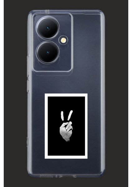 Luxury V29 Lite 5g Uyumlu Baskılı ve Kamera Korumalı Şeffaf Renk Silikon Kılıf 1 Adet