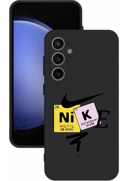 Luxury Samsung Galaxy S23 Fe Baskılı ve Kamera Korumalı Siyah Renk Silikon Kılıf 1 Adet