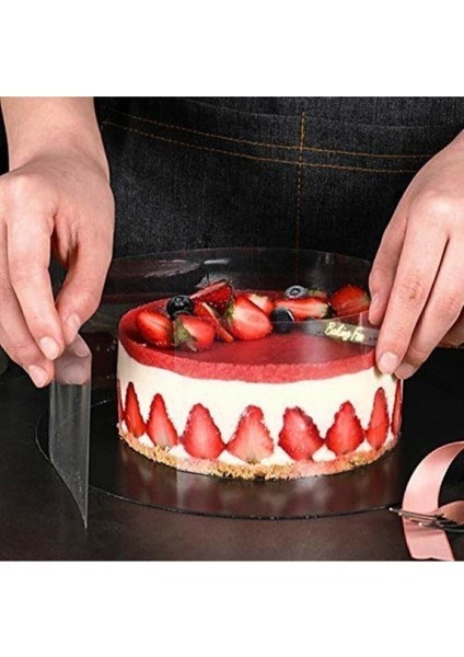 Luxury Şeffaf Desensiz Pasta Yan Dekor Film Jelatin-Krema Tutucu (9CM-25MT) 1 Adet