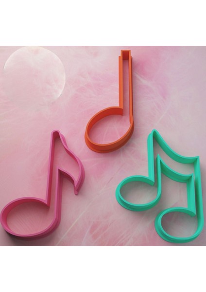 Luxury Müzik Notları 3'lü Kurabiye Kalıbı/hamur Şekillendirici Set 1 Adet
