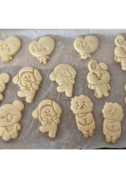 Luxury Kpop Bts BT21 Kurabiye Kalıbı Full Set 8 Parça 1 Adet