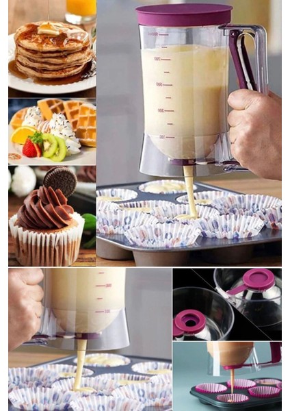 Luxury Cupcake Pancake Cake Batter Dispenser Mix Pasta Sürahi Pişirme Makinesi Araçları Hamur Sıkacağı Alet 1 Adet fiyatları