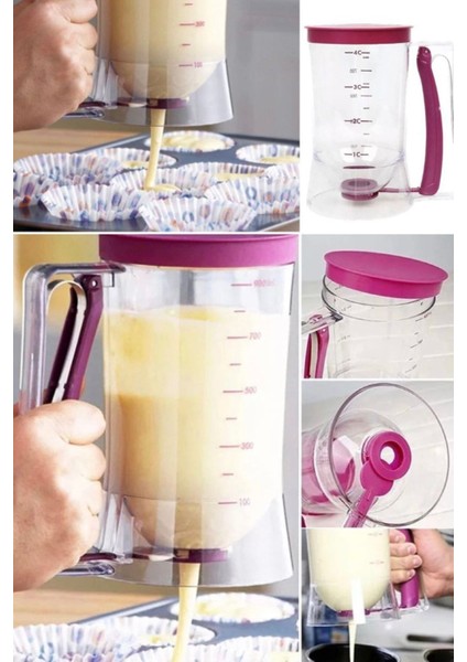 Luxury Cupcake Pancake Cake Batter Dispenser Mix Pasta Sürahi Pişirme Makinesi Araçları Hamur Sıkacağı Alet 1 Adet fırsatları