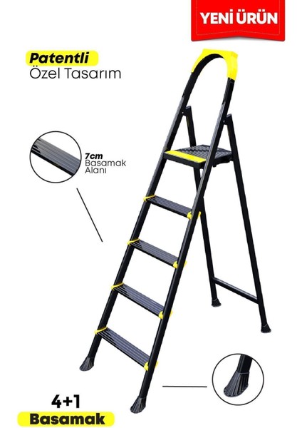 Luxury Leo 4+1 Basamaklı Metal Merdiven 1 Adet