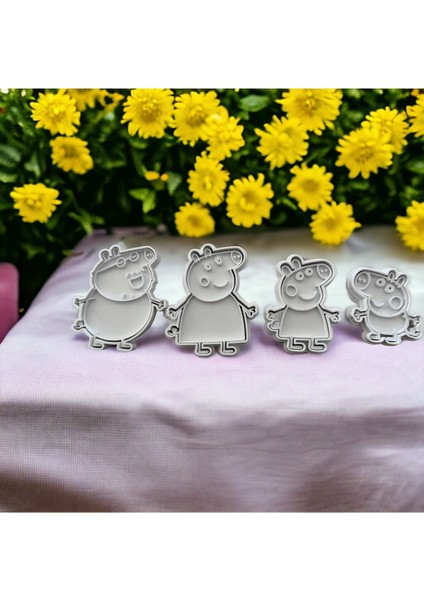 Luxury Peppa Pig Hamur Kurabiye Kalıbı 4 Adet 1 Adet