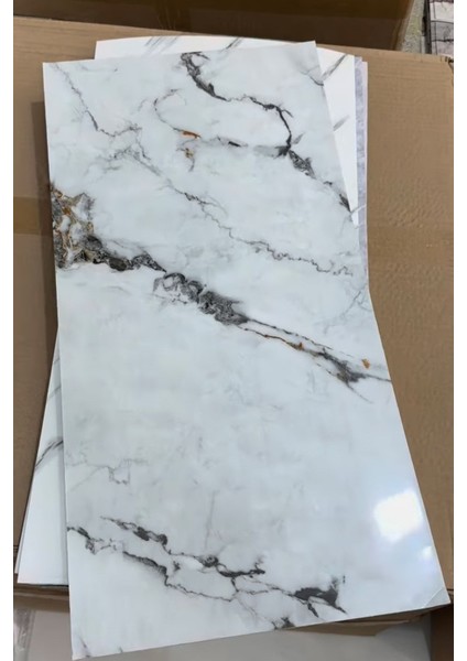 Luxury 30X60 cm Sedef Mermer Desenli Kendinden Yapışkanlı Seramik Köpük Banyo Wc Kaplama Pvc Duvar Paneli 1 Adet