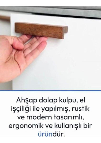 Luxury Dolap Kulpu, 96 Mm, (9,6 Cm), Mutfak Dolap Kulplari, Ahşap Kulp, Cekmece Kulpu, Kulp 1 Adet