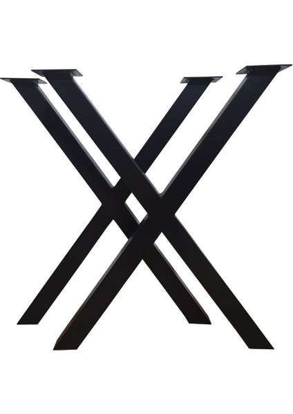 Luxury Çapraz Ayak Masa Siyah Metal Masa Ayağı x Model Masa Ayağı 1 Adet