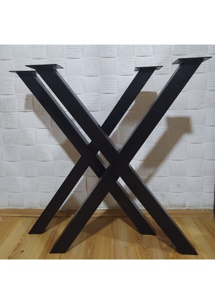 Luxury Çapraz Ayak Masa Siyah Metal Masa Ayağı x Model Masa Ayağı 1 Adet