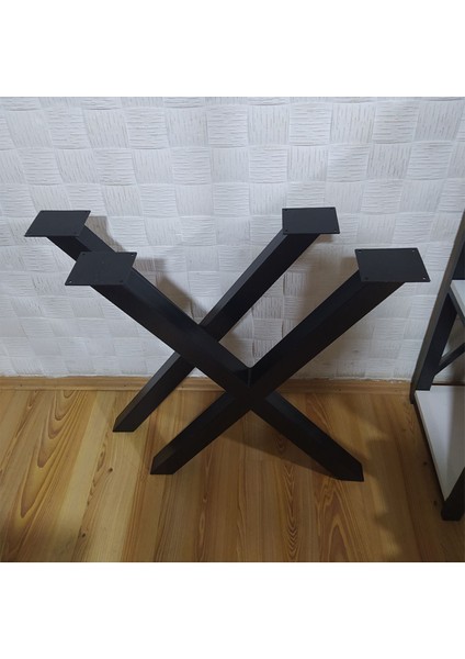 Luxury Çapraz Ayak Masa Siyah Metal Masa Ayağı x Model Masa Ayağı 1 Adet
