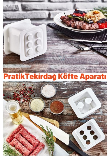 Luxury Kalsıyummood Tekirdağ Köfte Kalıbı Köfte Presi Şekillendirici Press Pratik 6 Lı Köfte Yapma Aparatı 1 Adet