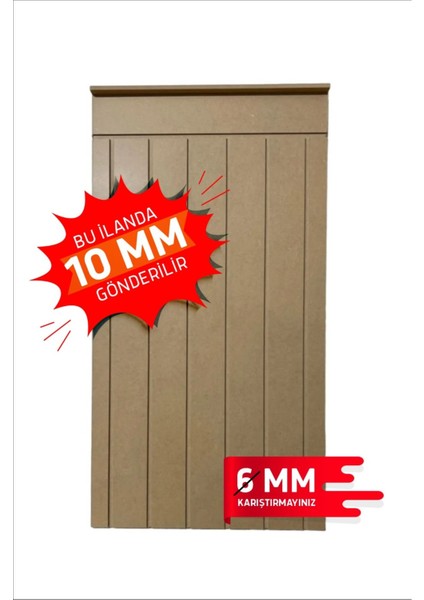 Luxury Dekoratif Duvar Paneli ( 54 x 100 cm ) Boyanabilir Ahşap 10 mm Ham Mdf Duvar Paneli 1 Adet