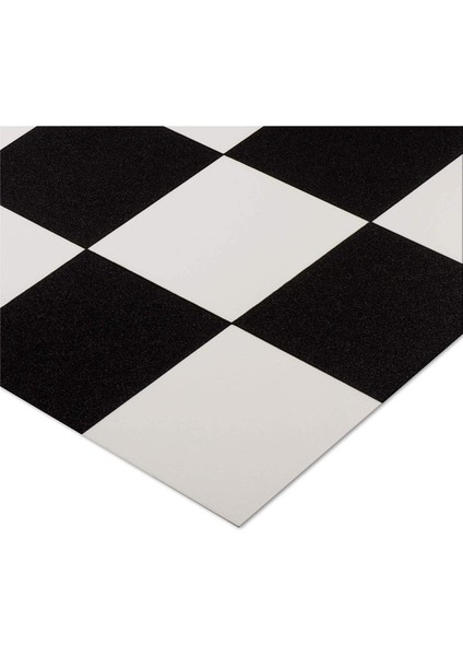 Luxury Pvc Mineflo Zemin Kaplaması Damalı | Siyah Beyaz Kareli En: 1 Metre 1 Adet