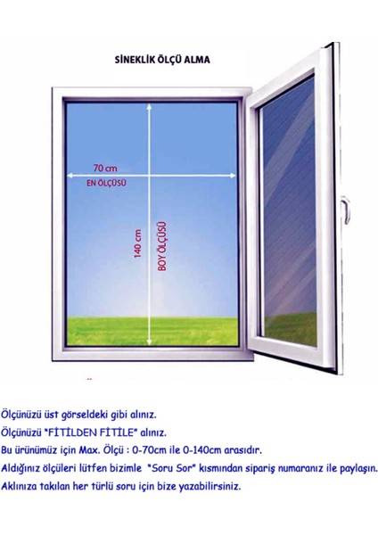 Luxury Pileli Pilse Sürgülü Katlanır Pencere Sinekliği Dik Açılır 70X140 (Istenilen Ölçüde Yapılır) 1 Adet modelleri