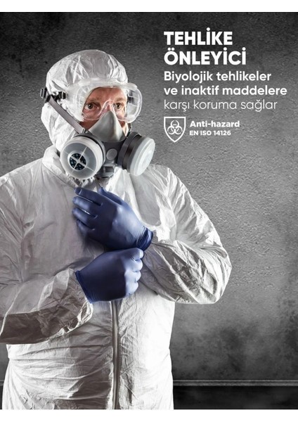 Luxury Tek Kullanımlık Koruyucu Tulum Tip 5-6 Ce Onaylı Kaliteli Kimyasal Katı Partikül Kimyasal Koruyucu 1 Adet
