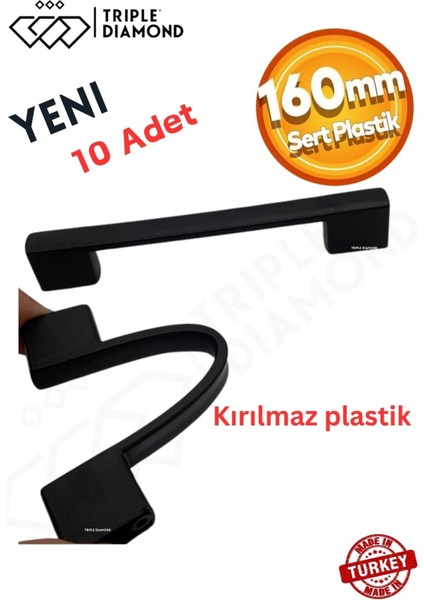 Luxury 96 mm 128 mm (10 Adet ) Siyah Çekmece Kulpları Dolap Mobilya Kulp Plastik Sert Polimer Kulpu 1 Adet