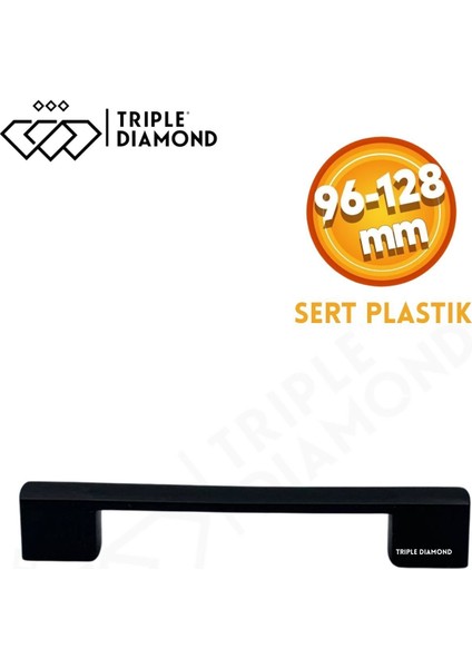 Luxury 96 mm 128 mm (10 Adet ) Siyah Çekmece Kulpları Dolap Mobilya Kulp Plastik Sert Polimer Kulpu 1 Adet