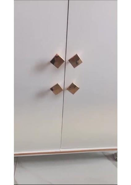 Luxury Mercan Kare Düğme Gold Mobilya Dolap Mutfak Vestiyer Kulpu 1 Adet