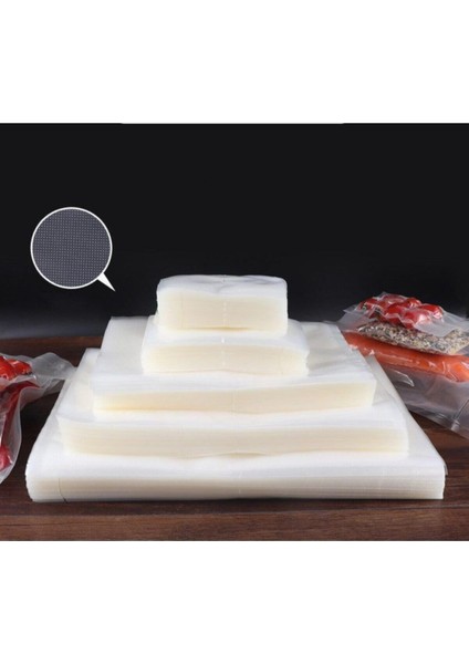 Luxury 15X20 cm 50 Adet Gofrajlı Tırtıklı Vakum Poşeti -Torbası Çok Katmanlı Kalın Tip 1 Adet