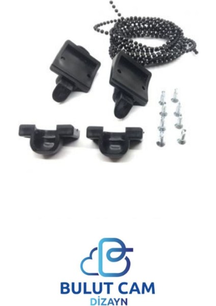 Luxury Cam Balkon Kilidi | Emniyet Plastik Kilit | Boncuklu Ip Zincir Takım Seti | (Siyah) 1 Adet fiyatları