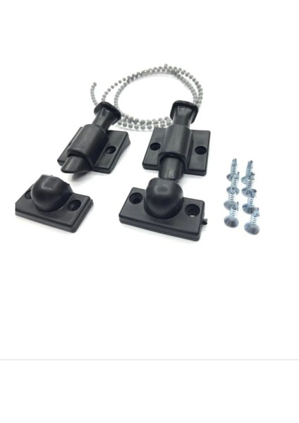 Luxury Cam Balkon Kilidi | Emniyet Plastik Kilit | Boncuklu Ip Zincir Takım Seti | (Siyah) 1 Adet modelleri