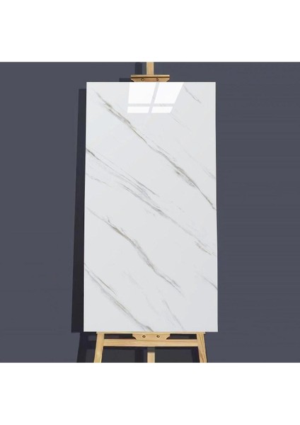 Luxury Kendinden Yapışkanlı Esnek Köpük Beyaz Mermer Desenli Pvc Panel 60X30 cm Banyo Wc Mutfak 1 Adet