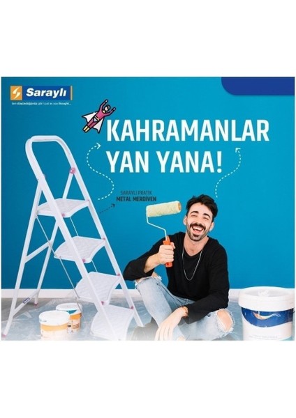 Luxury Xxx Pratik Metal Merdiven Beyaz 3 Basamaklı Güvenli Kilit Sistemi Kaymaz Basamaklar 1 Adet fiyatları