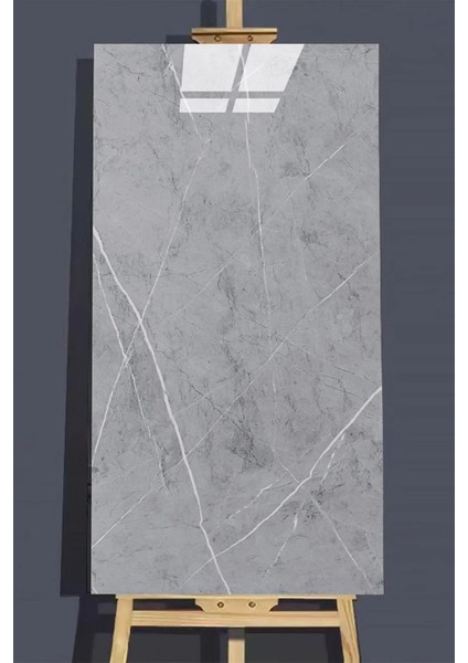 Luxury Kendinden Yapışkanlı Esnek Köpük Gri Mermer Desenli Pvc Panel 30X60 cm Banyo Wc Mutfak 1 Adet