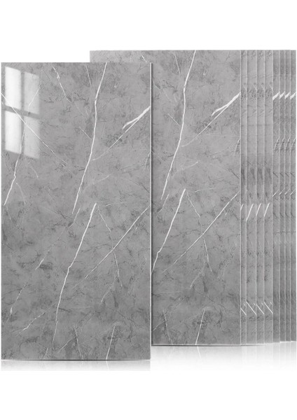 Luxury Kendinden Yapışkanlı Esnek Köpük Gri Mermer Desenli Pvc Panel 30X60 cm Banyo Wc Mutfak 1 Adet