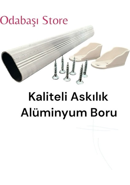 Luxury Askılık Borusu Dolap Içi /100CM/İSTENİLEN Ölçüye Göre Kesilir Flans ve Vida Hediyeli 1 Adet fiyatları