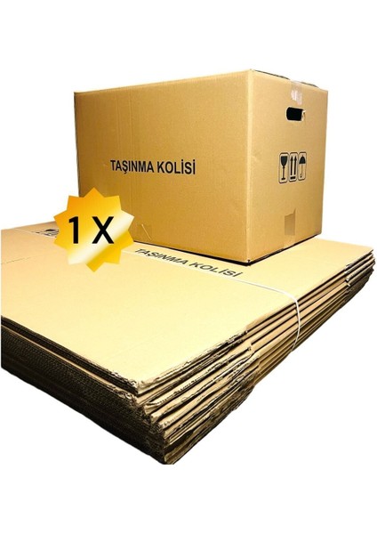 Luxury 1 Adet 60X40X40 Çift Oluklu Taşıma Taşınma Karton Çeyiz Arşiv Kitap Boş Koli 1 Adet