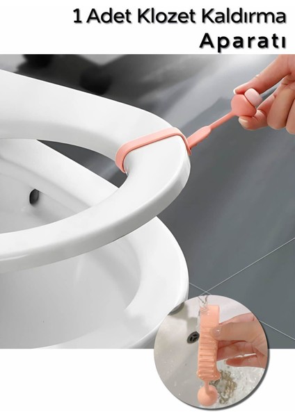 Luxury Klozet Kapağı Hijyen Aparatı, Klozet Kapak Tutacağı - 1 Adet Pembe 1 Adet
