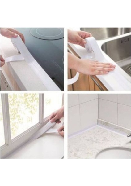 Luxury 3.2 M Banyo Küvet Mutfak Lavabo Beyaz Su Sızdırmaz Bant Su Geçirmez Kenar Bandı Sızdırmazlık Tamir 1 Adet modelleri