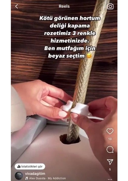 Luxury Granit Mermer Tezgah Üstü Doğalgaz Ocak Hortum Deliği Kapama Rozeti 1 Adet