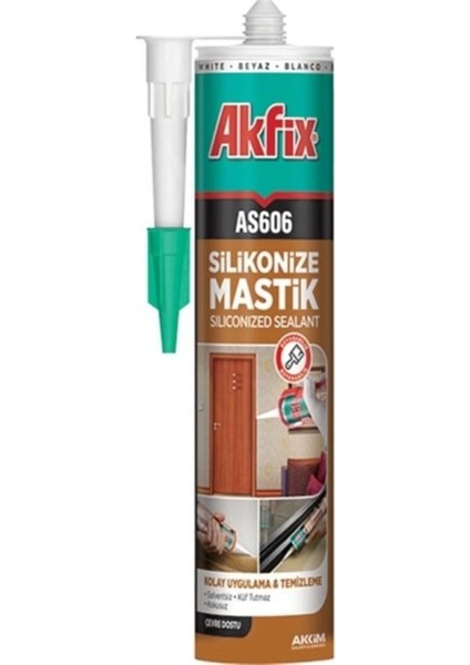 Luxury Silikonize Mastik Beyaz AS606 1 Adet