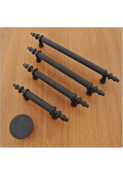 Luxury Elmas Kulp Mat Siyah 64 mm Dolap Vestiyer 1 Adet