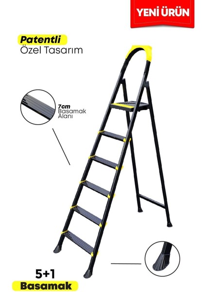 Luxury Leo 5+1 Basamaklı Metal Merdiven 1 Adet