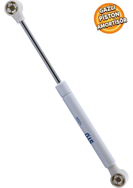 Luxury Std Dolap Kapak Pistonu Mutfak Dolabı Kapağı Gazlı Amortisörlü Piston 100N / 25CM - Gri Renk 1 Adet
