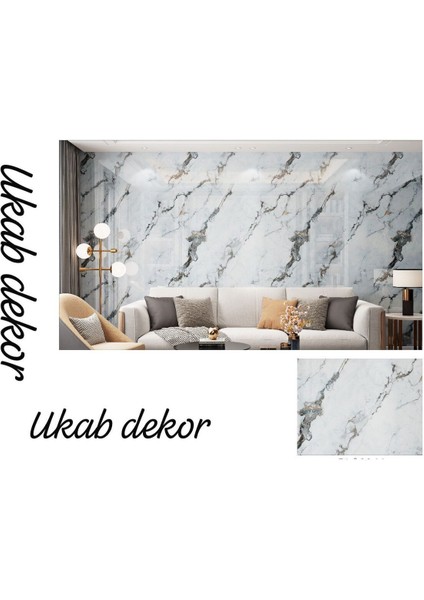 Luxury Kendinden Yapışkanlı Esnek Köpük Gri Desenli Pvc Panel 30X60CM Banyo Wc Mutfak (1 Adet 0,18M²) 1 Adet