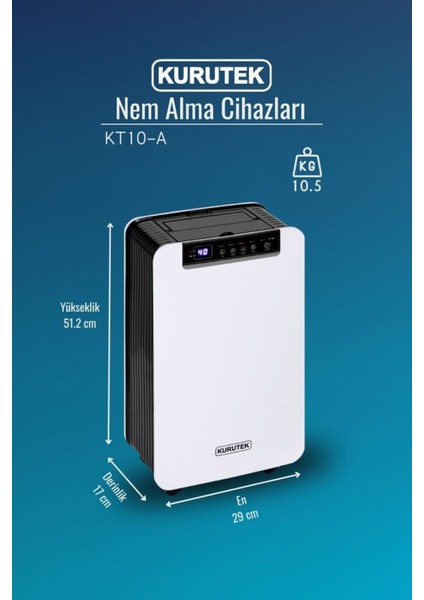 Luxury KT10-A Nem Alma ve Hava Temizleme Cihazı 1 Adet