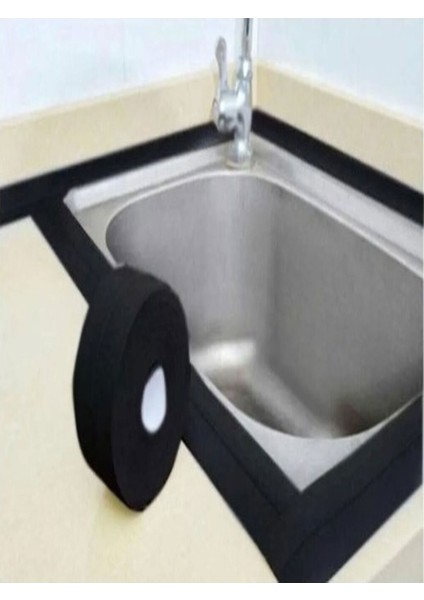 Luxury Siyah Su Sızdırmaz Bant Mutfak Lavabo Duvar Bandı 3.2 M 1 Adet