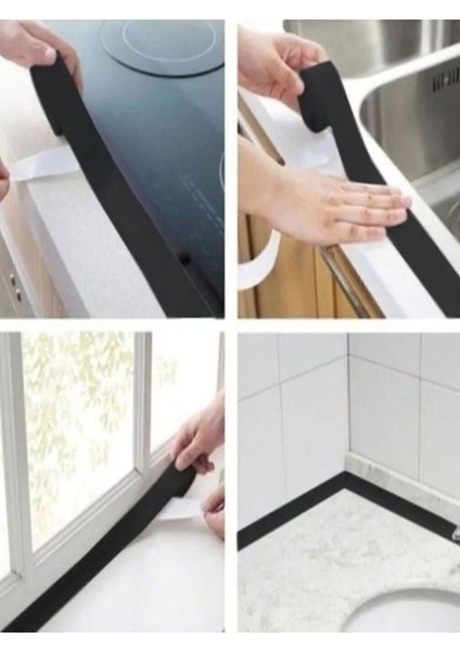 Luxury Siyah Su Sızdırmaz Bant Mutfak Lavabo Duvar Bandı 3.2 M 1 Adet